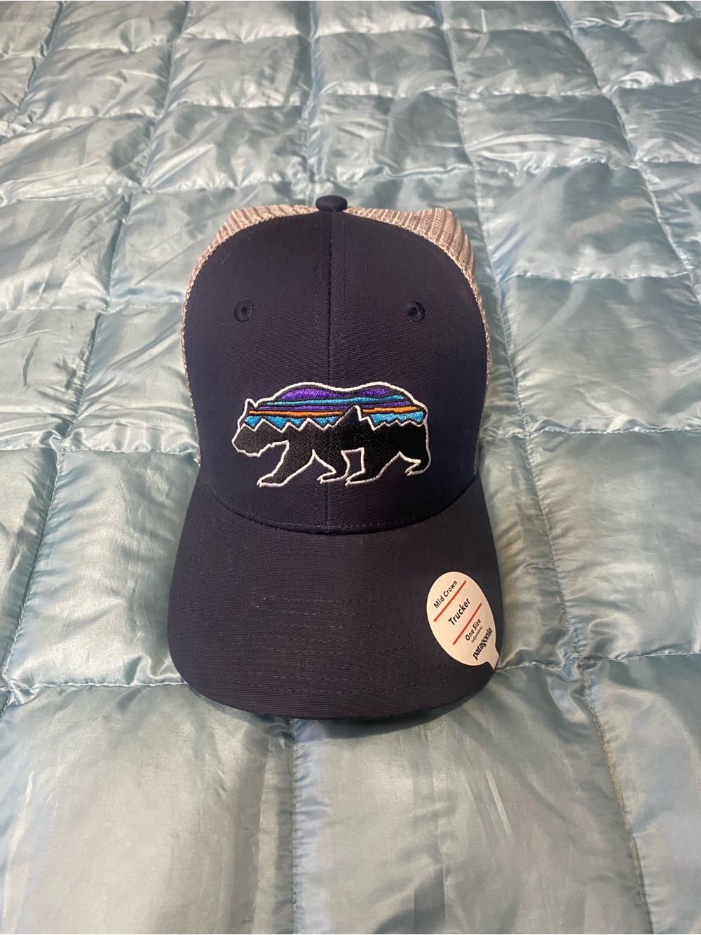 NWT Patagonia Navy Trucker Cap with Mid Crown Sticker